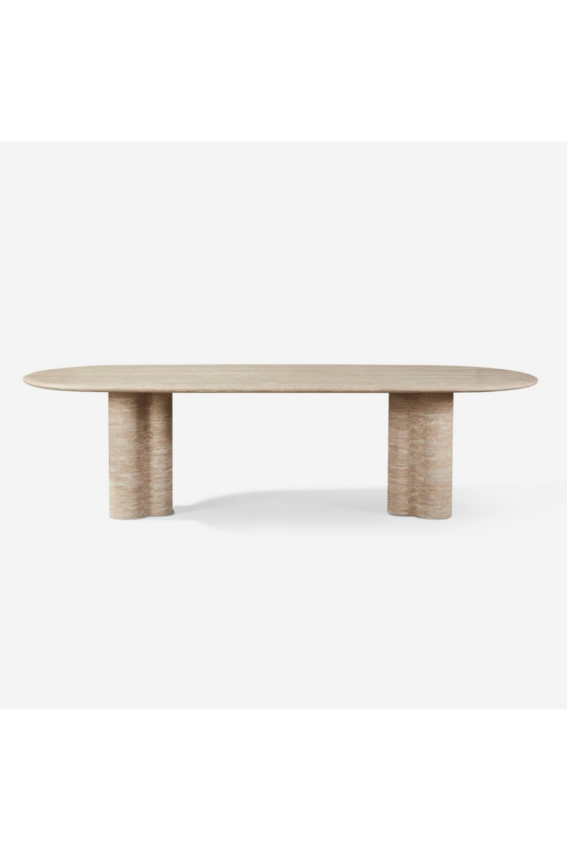 Oval Travertine Outdoor Dining Table | Andrew Martin Porto | Oroatrade.com