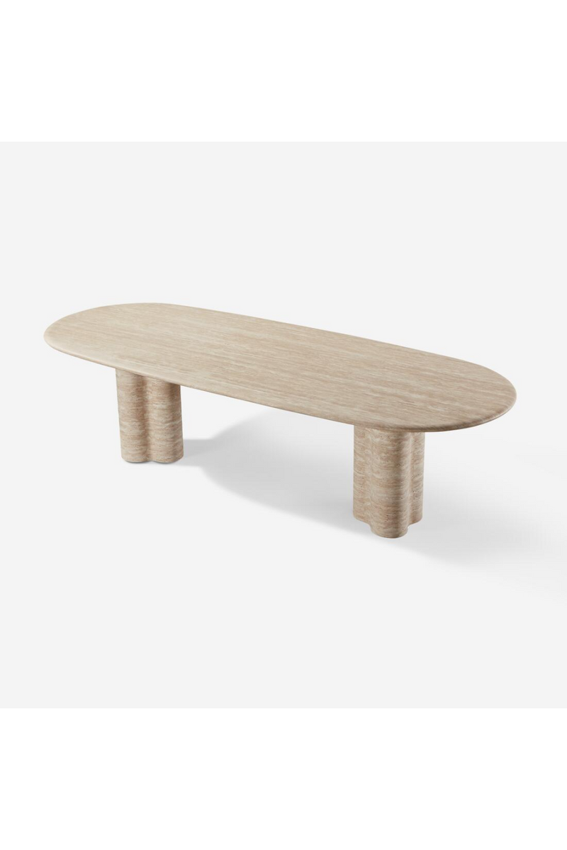 Oval Travertine Outdoor Dining Table | Andrew Martin Porto | Oroatrade.com