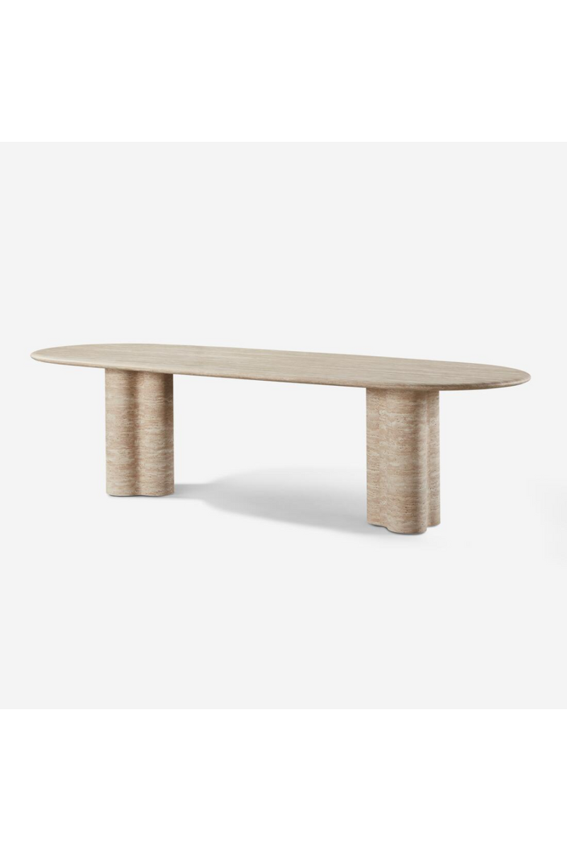 Oval Travertine Outdoor Dining Table | Andrew Martin Porto | Oroatrade.com