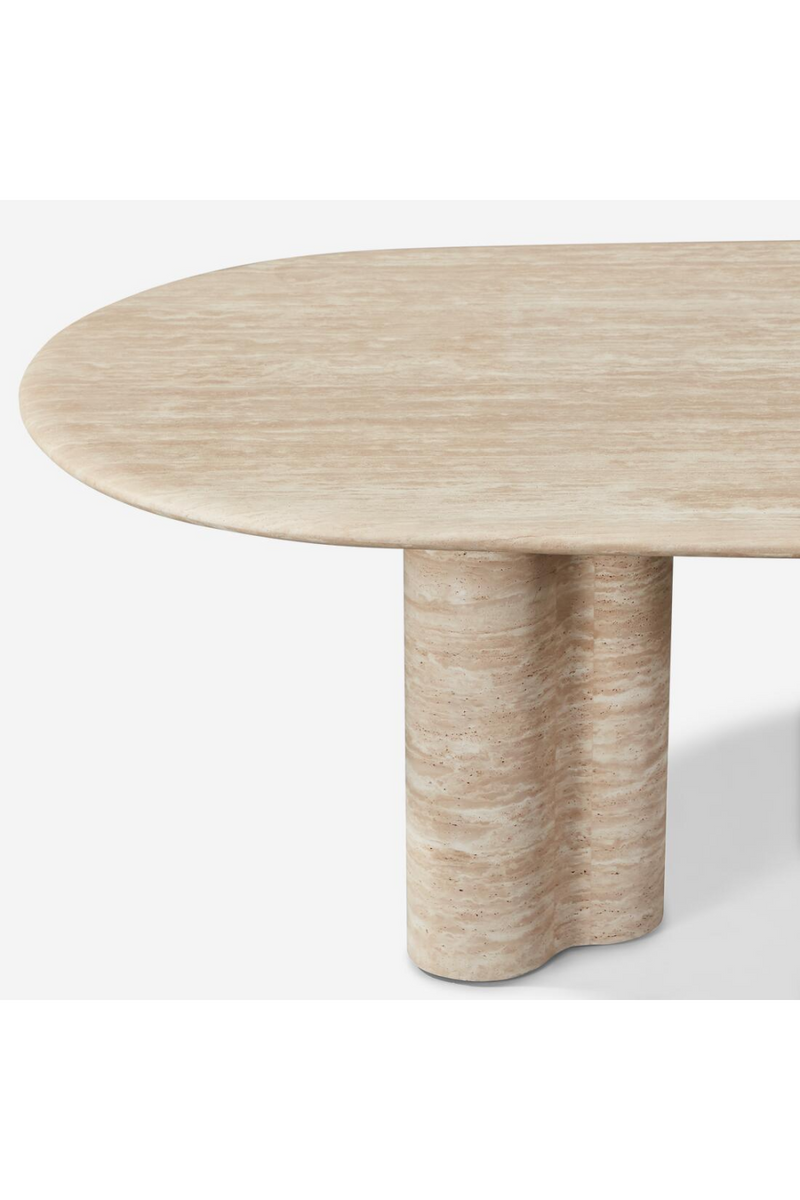 Oval Travertine Outdoor Dining Table | Andrew Martin Porto | Oroatrade.com