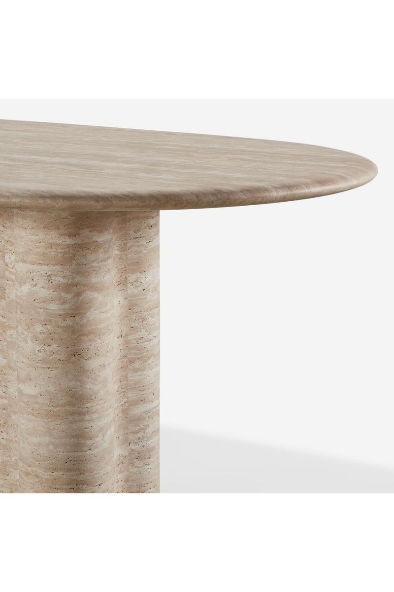 Oval Travertine Outdoor Dining Table | Andrew Martin Porto | Oroatrade.com