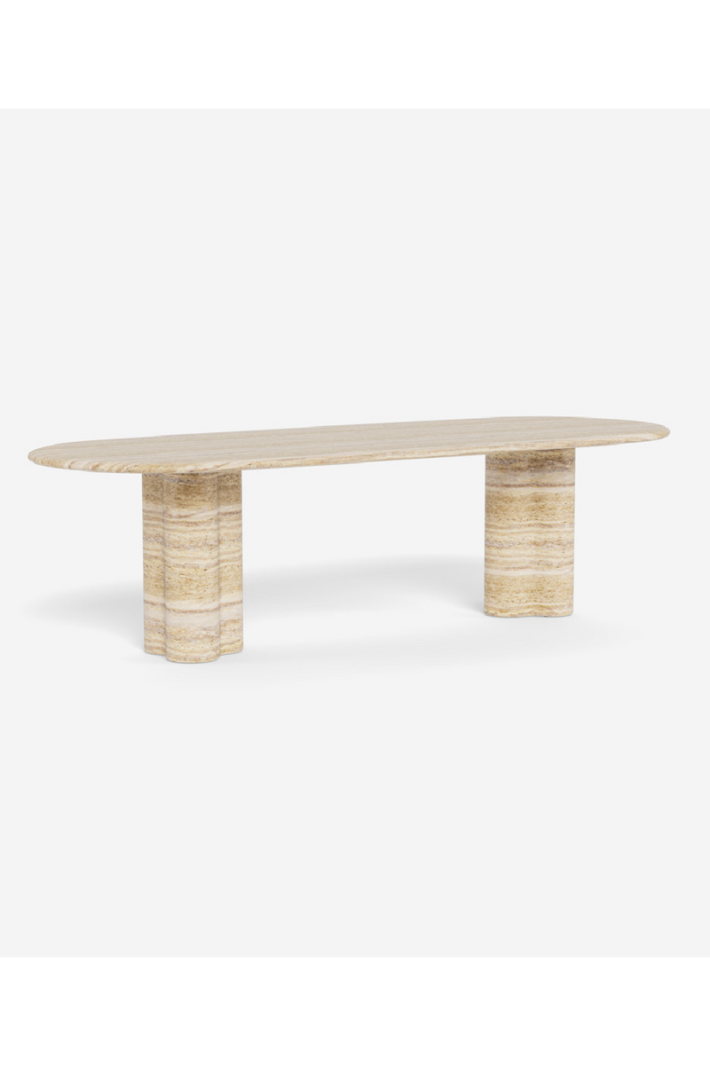 Oval Travertine Outdoor Dining Table | Andrew Martin Porto | Oroatrade.com