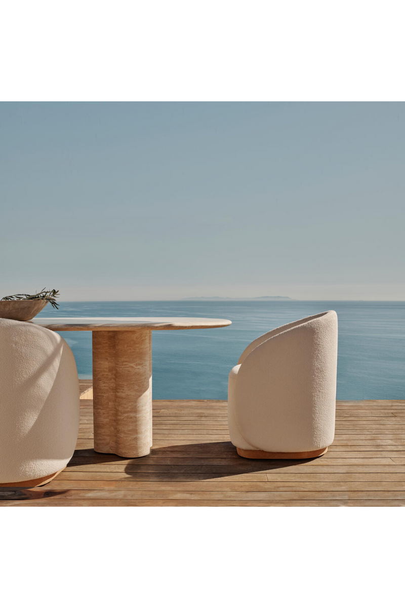 Oval Travertine Outdoor Dining Table | Andrew Martin Porto | Oroatrade.com