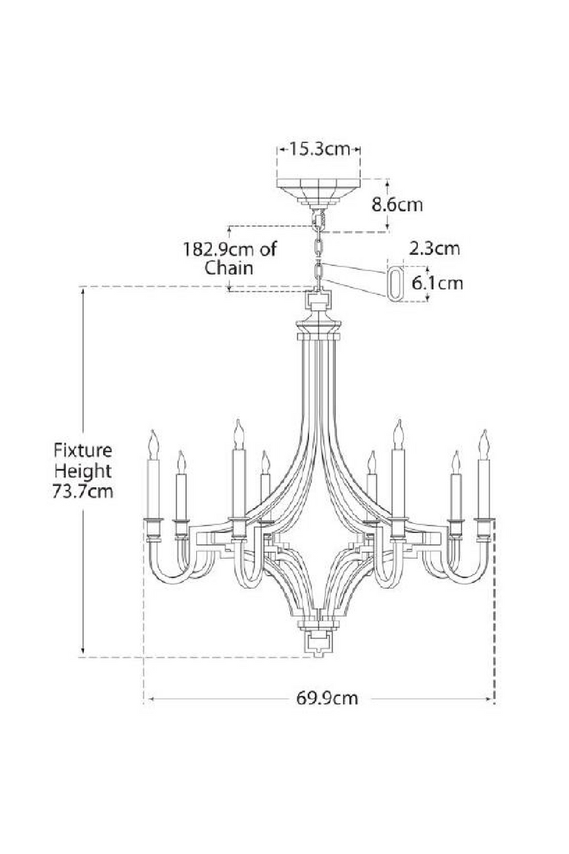 Eight-Candle Chandelier | Andrew Martin Mykonos | Oroatrade.com