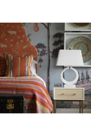 White Circular Base Modern Table Lamp | Andrew Martin Ring Form | Oroatrade.com