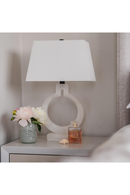 White Circular Base Modern Table Lamp | Andrew Martin Ring Form | Oroatrade.com