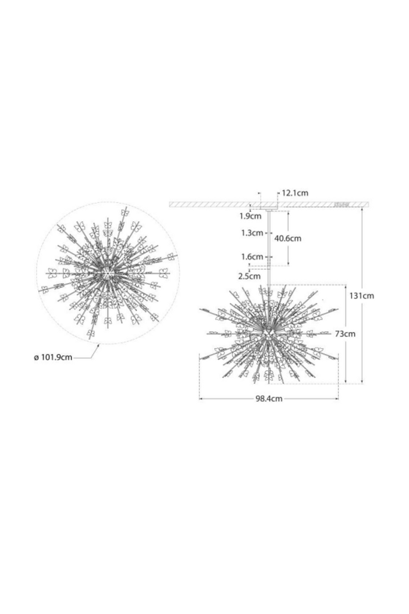 Gold Butterfly Motif Chandelier | Andrew Martin Farfalle | Oroatrade.com