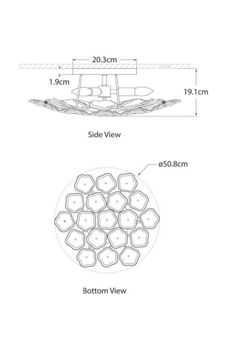 Cream Floral Glass Ceiling Lamp | Andrew Martin Leighton