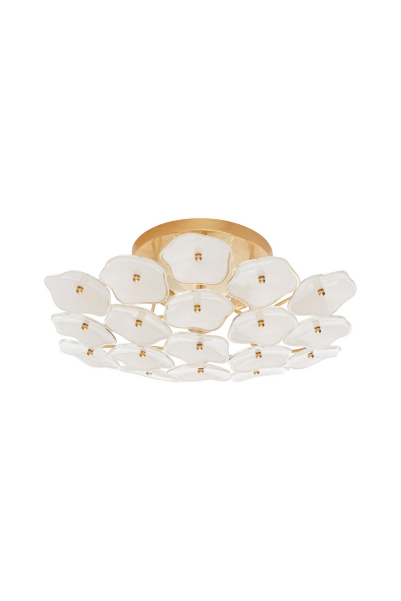 Cream Floral Glass Ceiling Lamp | Andrew Martin Leighton