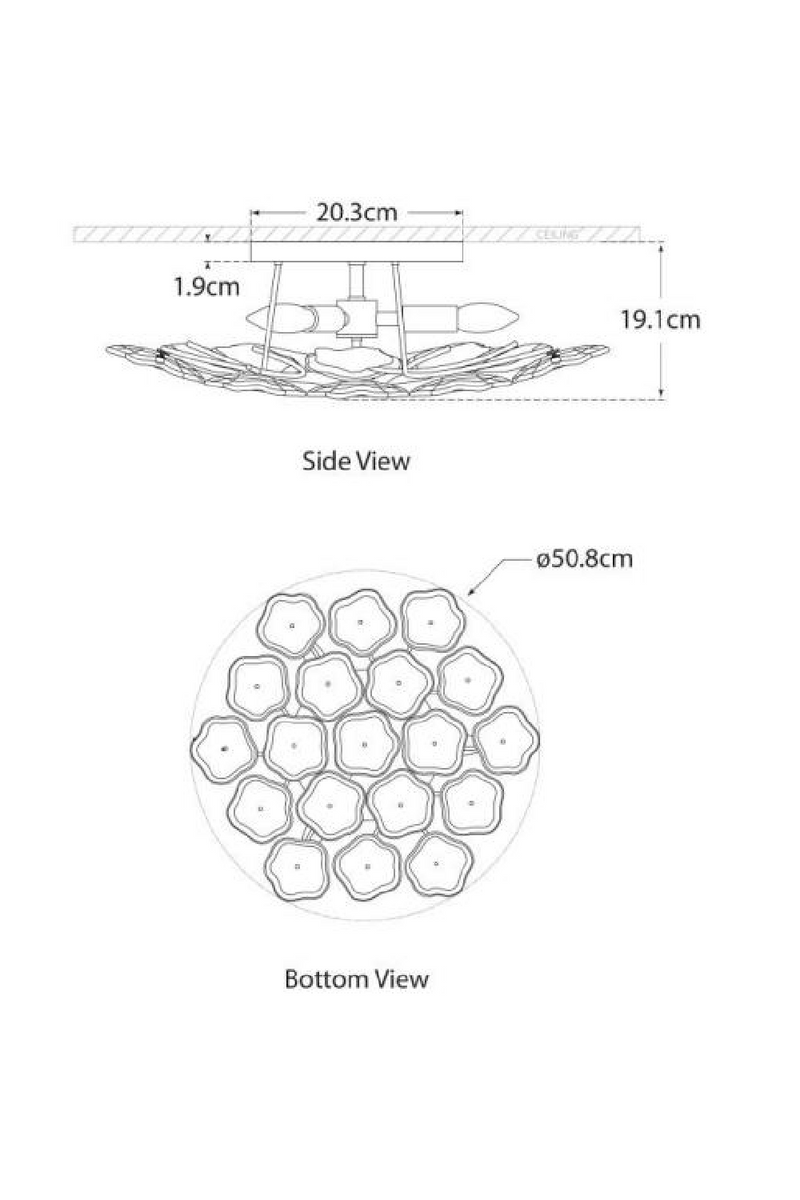 Cream Floral Glass Ceiling Lamp | Andrew Martin Leighton