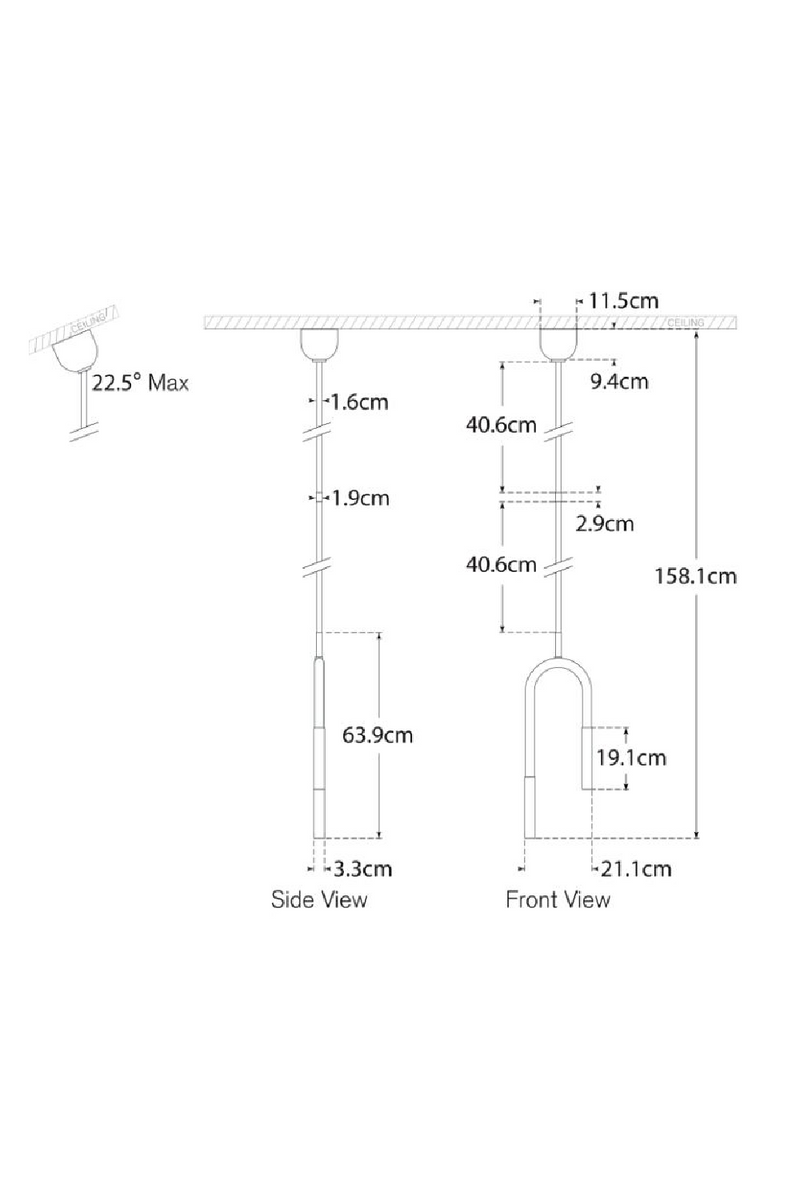 Curved Hook Pendant Lamp | Andrew Martin Rousseau | Oroatrade.com