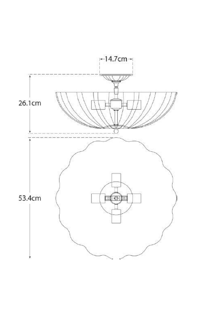 Scalloped Glass Bowl Ceiling Lamp | Andrew Martin Rosehill | Oroatrade.com
