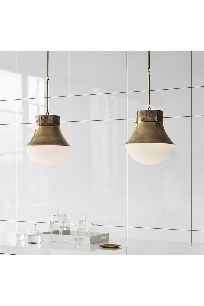 Curved Metal Pendant Lamp | Andrew Martin Precision  | Oroatrade.com
