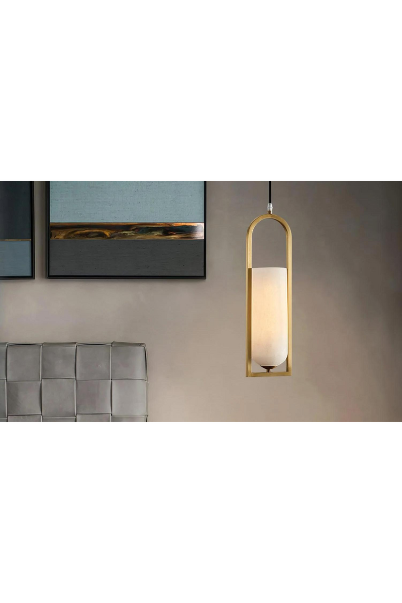 Elongated Alabaster Pendant Lamp | Andrew Martin Melange | Oroatrade.com