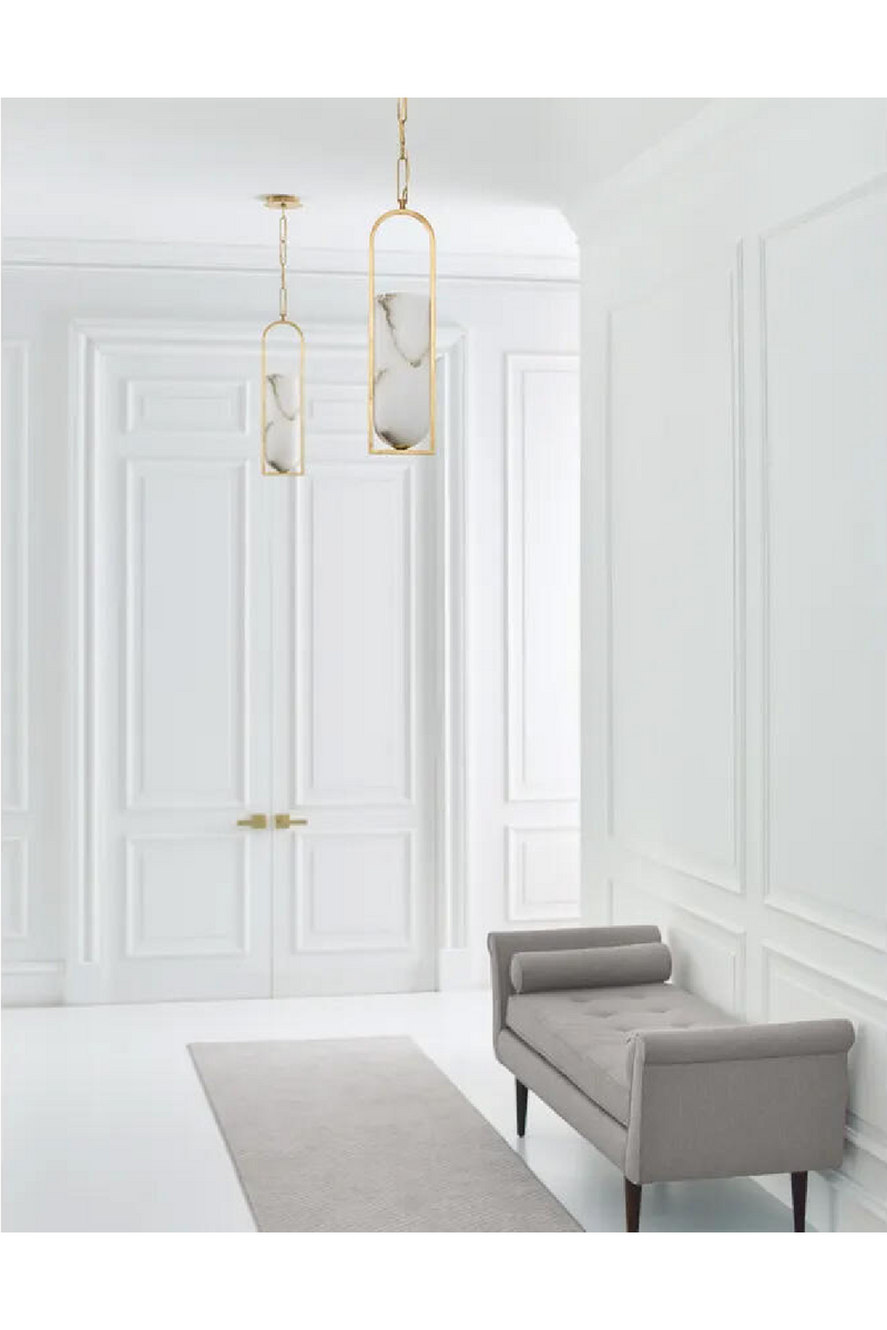 Elongated Alabaster Pendant Lamp | Andrew Martin Melange | Oroatrade.com
