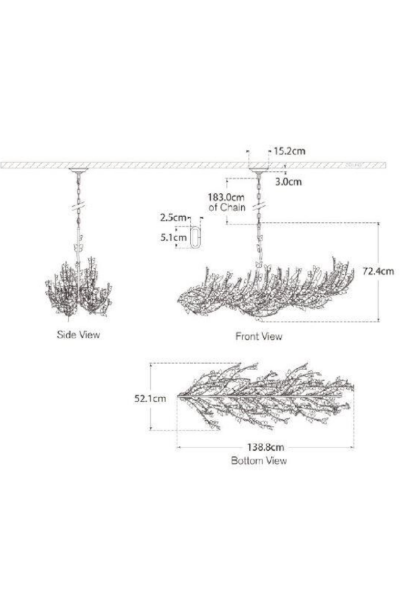 Butterfly Motif Linear Chandelier | Andrew Martin Farfalle | Oroatrade.com