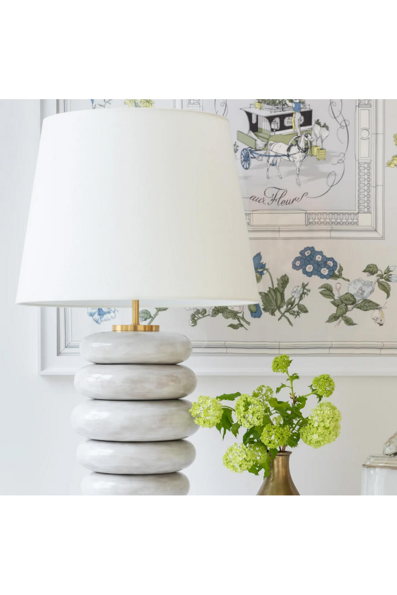 Antiqued White Ceramic Table Lamp | Andrew Martin Phoebe | Oroatrade.com