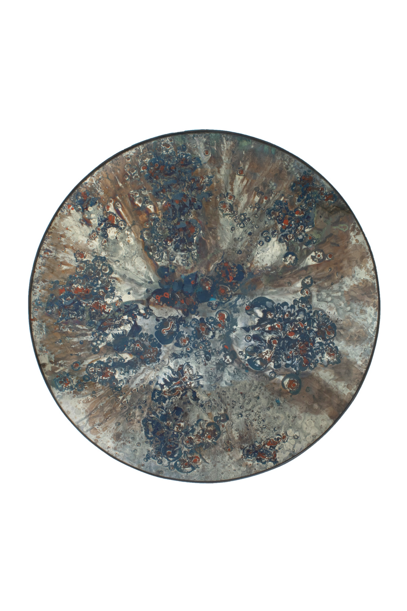 Aged Blue Round Convex Mirror | Andrew Martin Piccadilly | Oroatrade.com