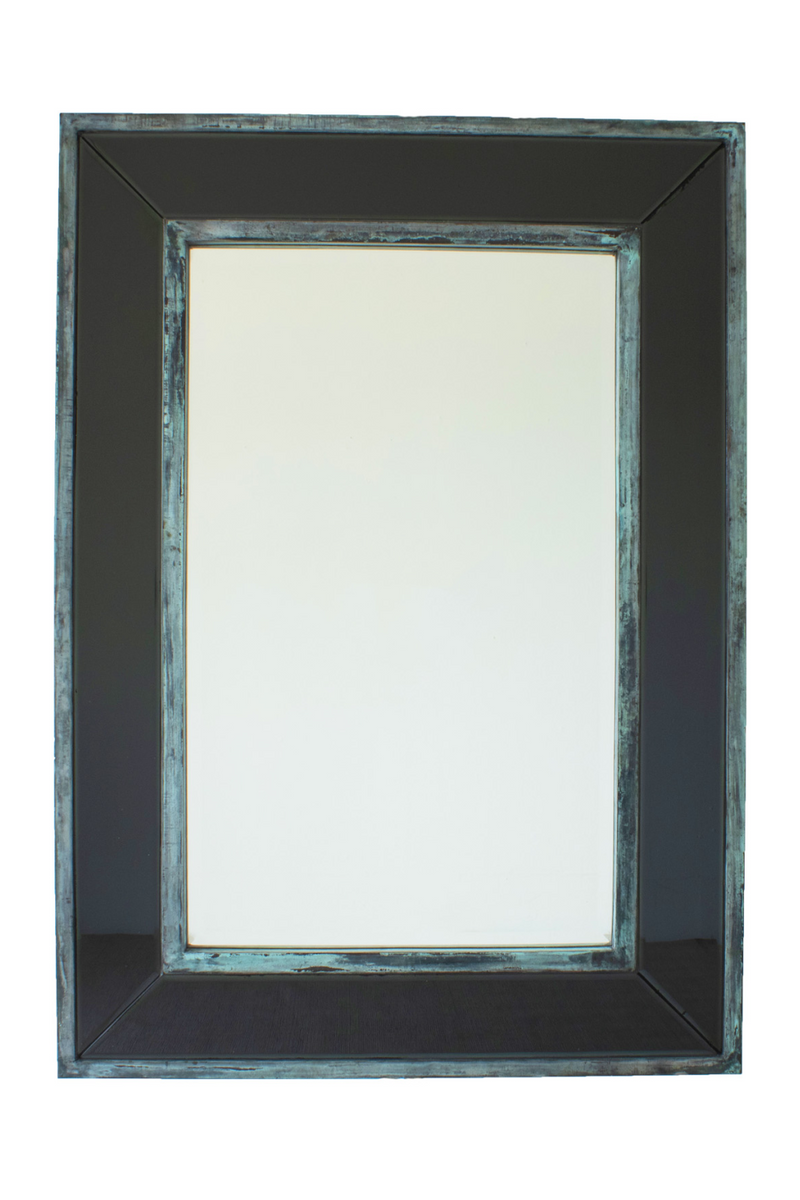 Black Glass Rectangular Mirror | Andrew Martin Westminster | Oroatrade.com