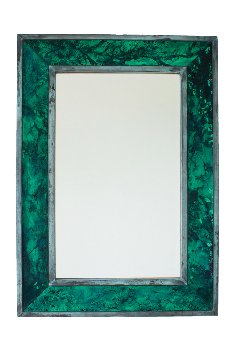 Green Rectangular Beveled Mirror | Andrew Martin Chelsea | Oroatrade.com