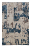 Blue and Beige Patterned Rug | Andrew Martin Azra | Oroatrade.com