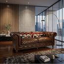 Dark Brown Leather Union Jack Sofa | Andrew Martin Rebel