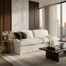 White Linen Curved Sofa | Andrew Martin Lady May