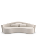 Bouclé Cream Curved Sofa | Andrew Martin Ellipse | Oroatrade.com