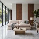 Beige Linen Curved Sofa | Andrew Martin Lady May