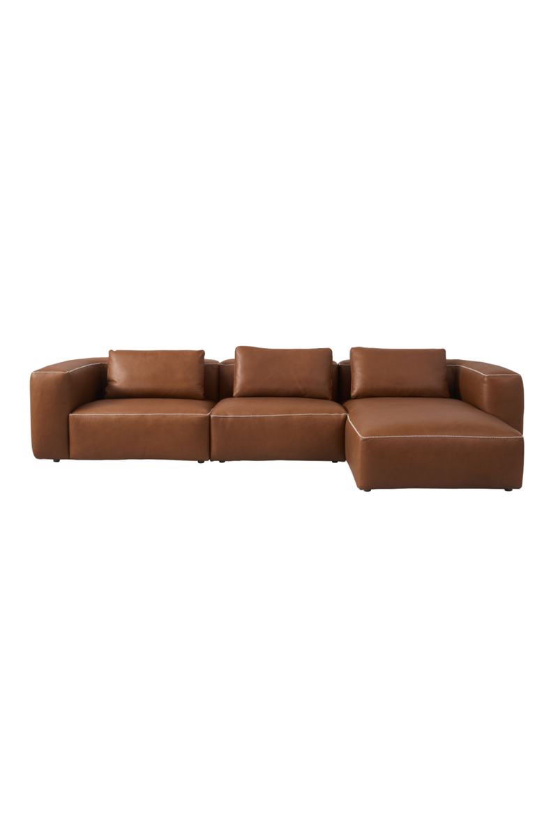 Brown Leather Modern Sectional Sofa | Andrew Martin Joshua | Oroatrade.com