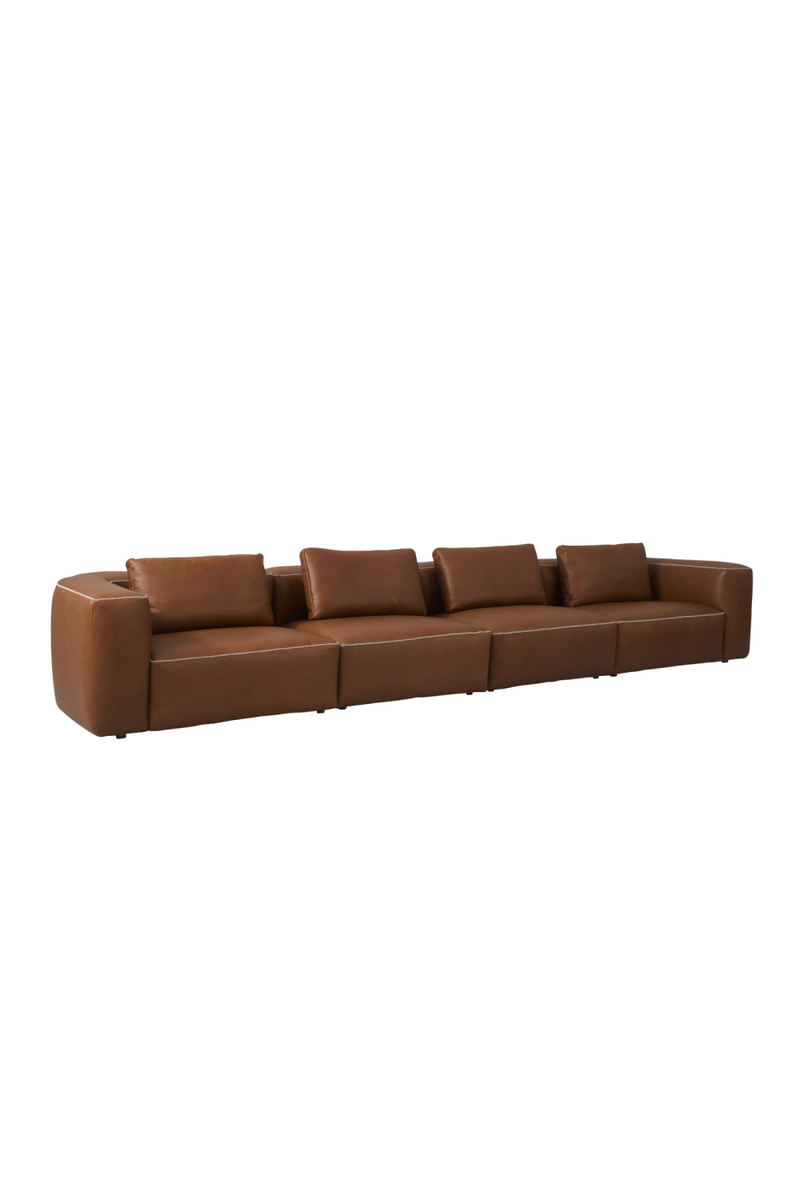 Brown Leather Modern Sectional Sofa | Andrew Martin Joshua | Oroatrade.com