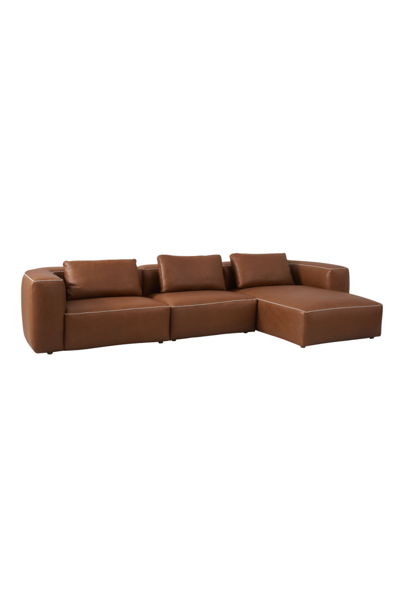 Brown Leather Modern Sectional Sofa | Andrew Martin Joshua | Oroatrade.com