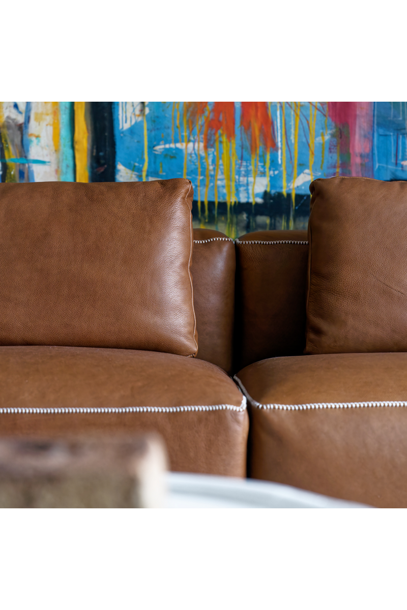 Brown Leather Modern Sectional Sofa | Andrew Martin Joshua | Oroatrade.com