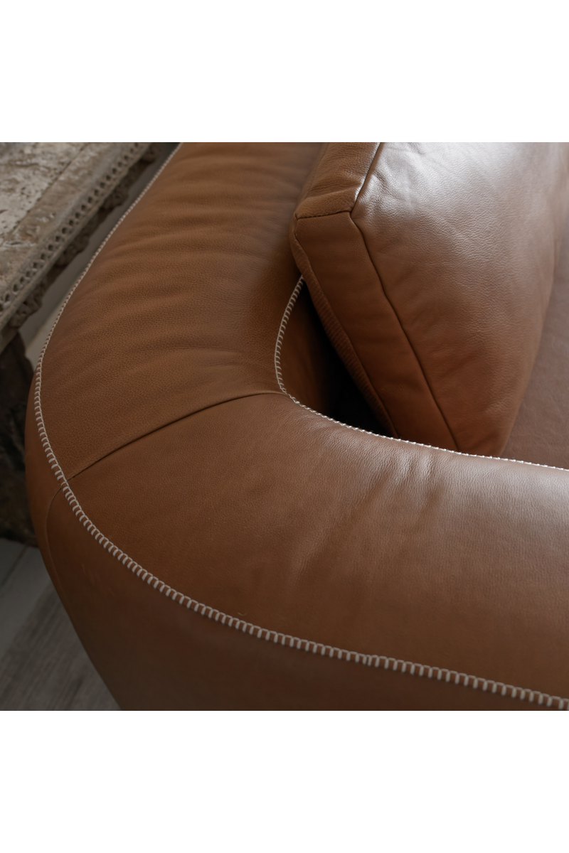 Brown Leather Modern Sectional Sofa | Andrew Martin Joshua | Oroatrade.com