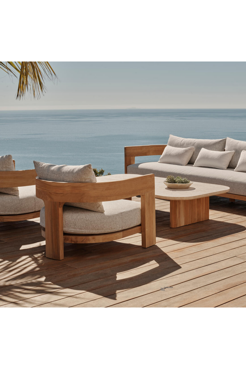 Outdoor Natural Teak Sofa | Andrew Martin Caicos | Oroatrade.com