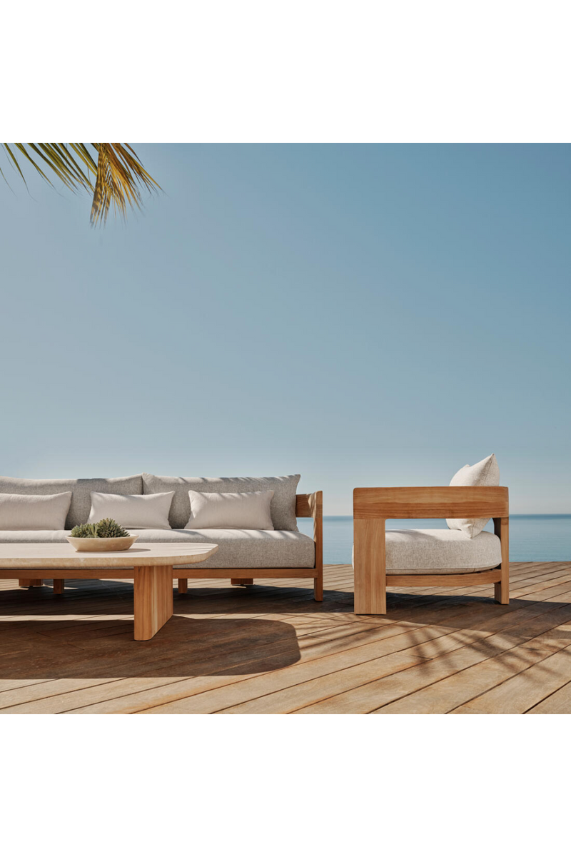 Outdoor Natural Teak Sofa | Andrew Martin Caicos | Oroatrade.com