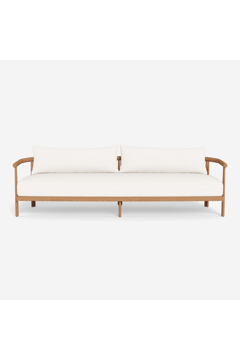 Padded Teak Outdoor 3-Seater Sofa | Andrew Martin Cove | Oroatrade.com