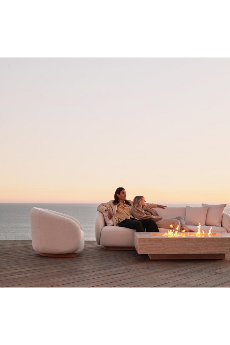 Ivory Outdoor 3-Seater Sofa | Andrew Martin Como | Oroatrade.com