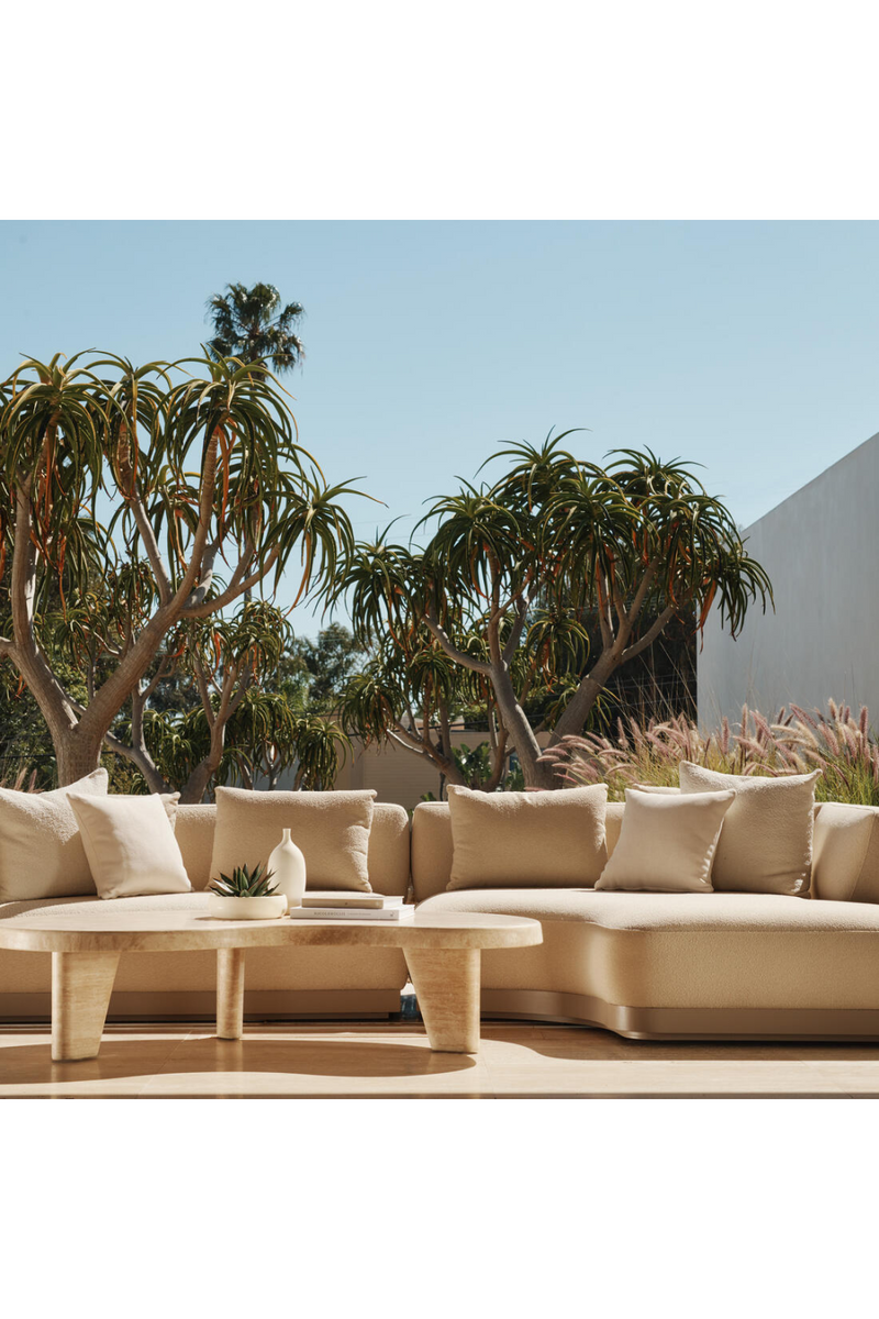 Cream Bouclé Outdoor Sectional Sofa | Andrew Martin Amalfi | Oroatrade.com