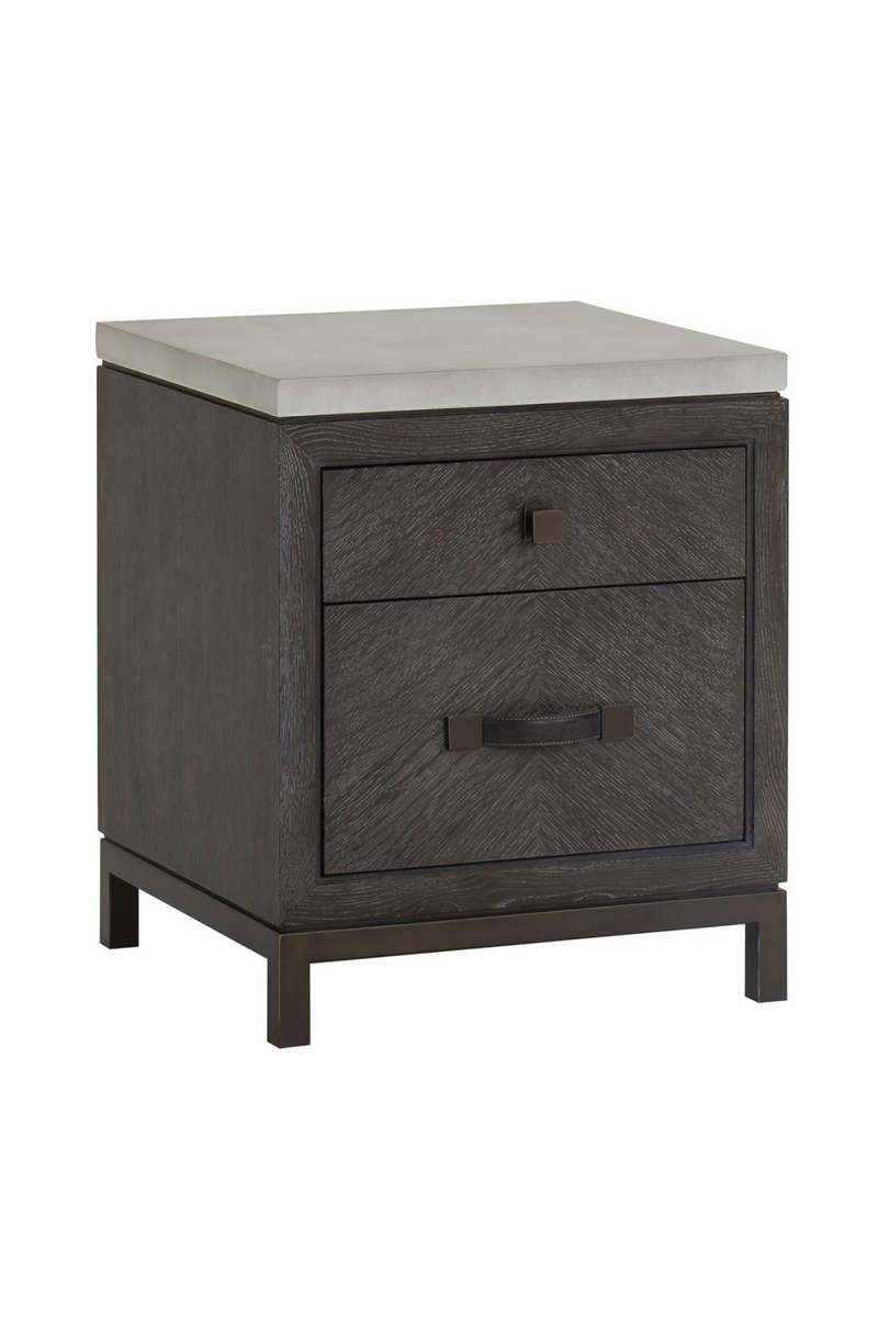 Dark Oak 2-Drawer Bedside Table | Andrew Martin Emerson | Oroatrade.com