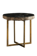 Round Petrified Wood Side Table | Andrew Martin Jonah | Oroatrade.com