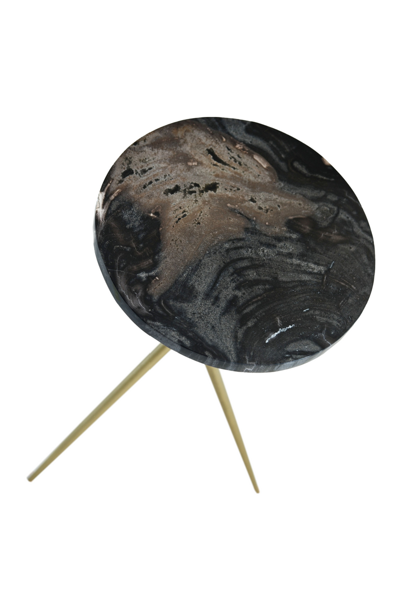 Petrified Wood Tripod Side Table | Andrew Martin Epiphany | Oroatrade.com