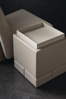 Taupe Leather Side Table | Andrew Martin Bindi | Oroatrade.com