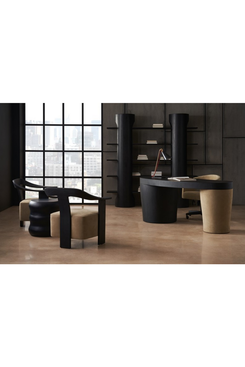 Matte Black Wavy Side Table | Andrew Martin Ama | Oroatrade.com