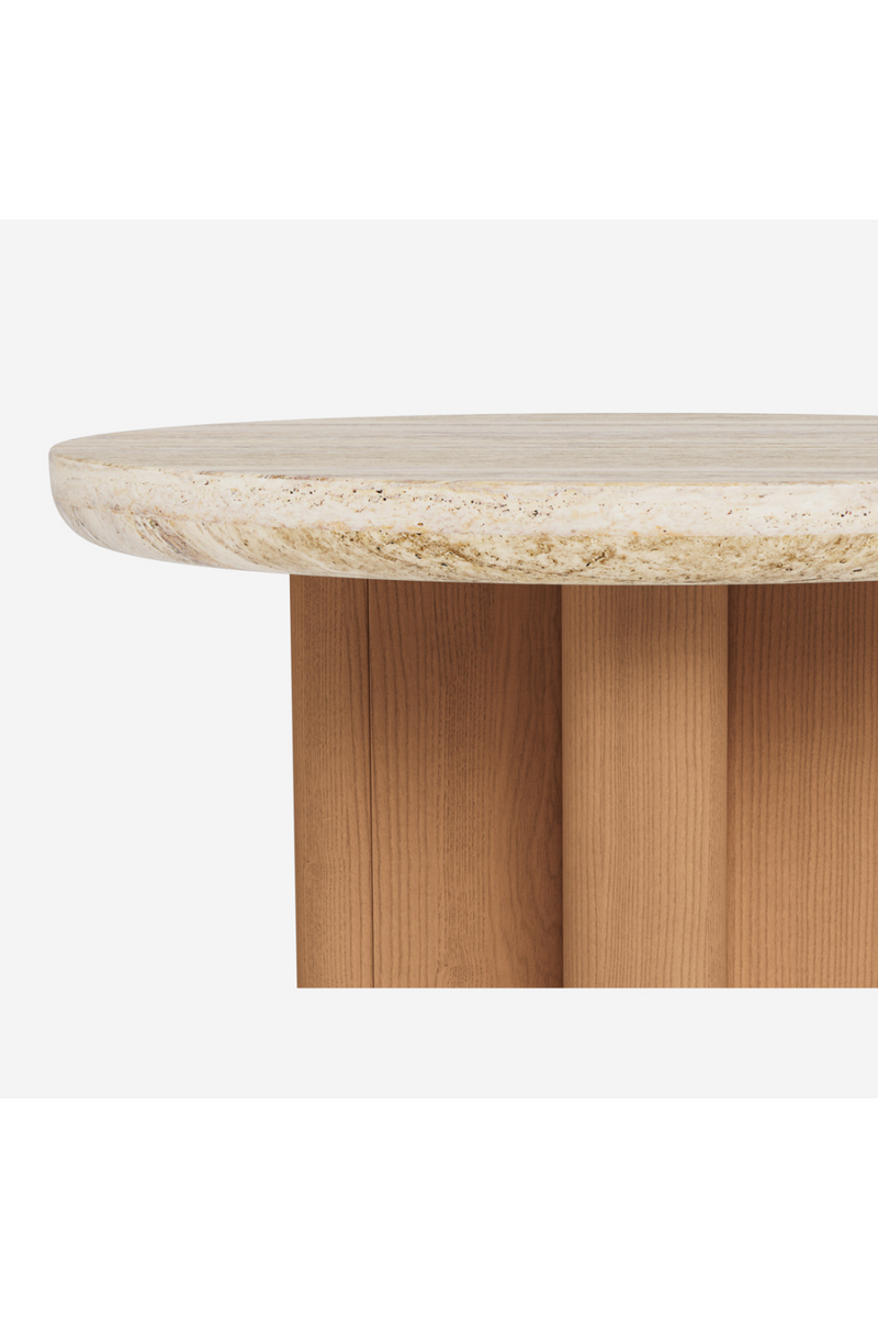 Outdoor Round Travertine Side Table | Andrew Martin Caicos | Oroatrade.com