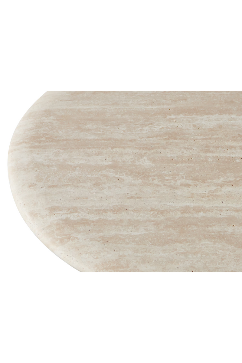 Round Travertine Outdoor Side Table | Andrew Martin Porto | Oroatrade.com