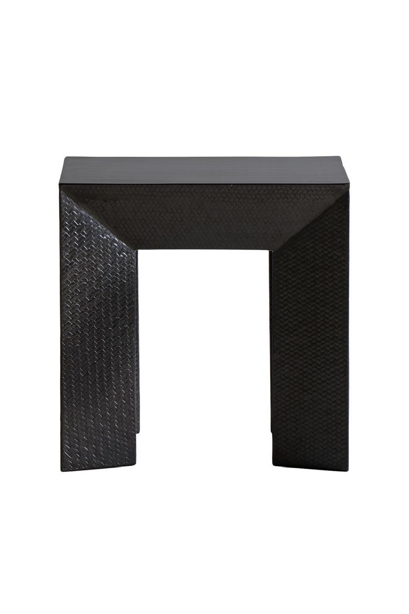 Black Bamboo Weave Side Table | Andrew Martin Jupiter | Oroatrade.com