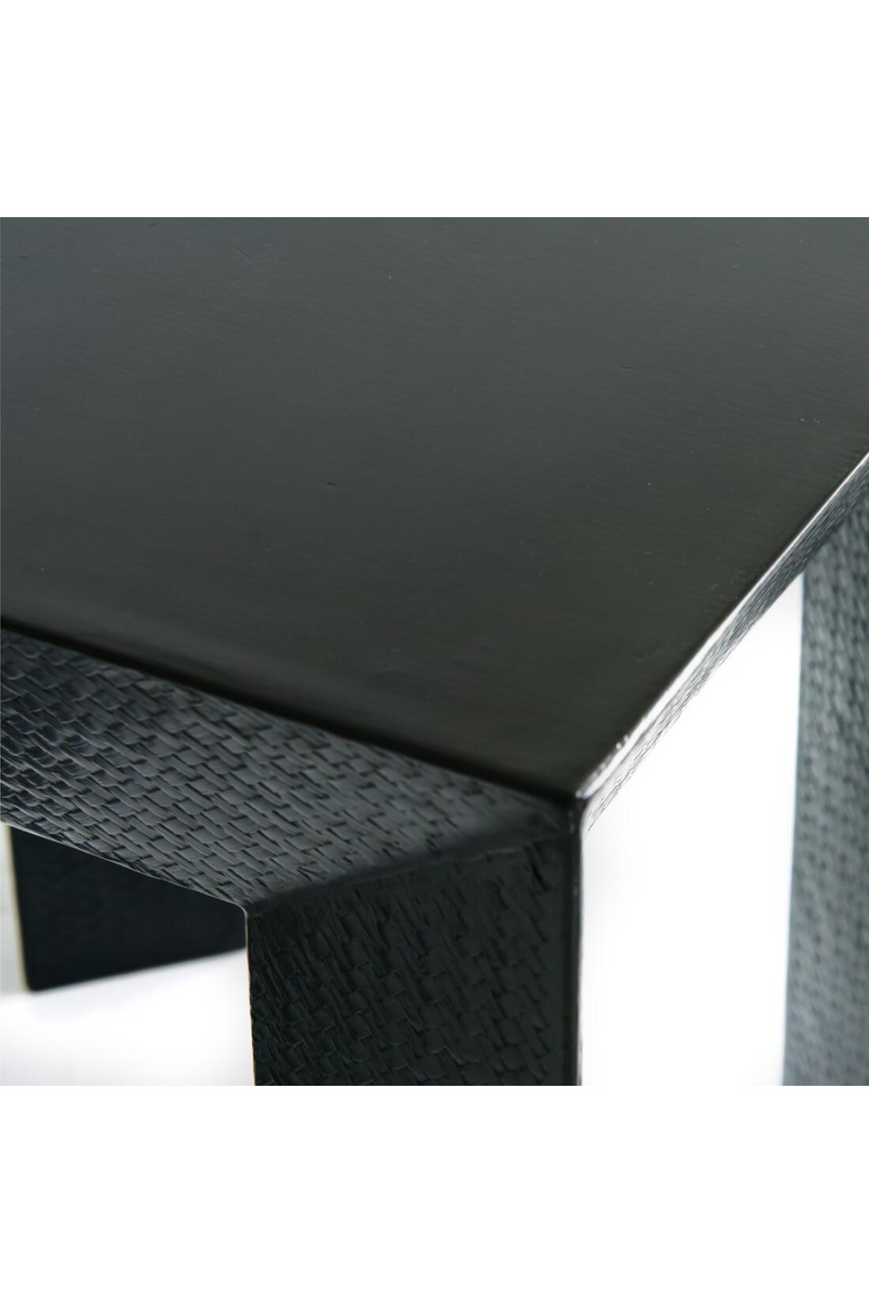 Black Bamboo Weave Side Table | Andrew Martin Jupiter | Oroatrade.com