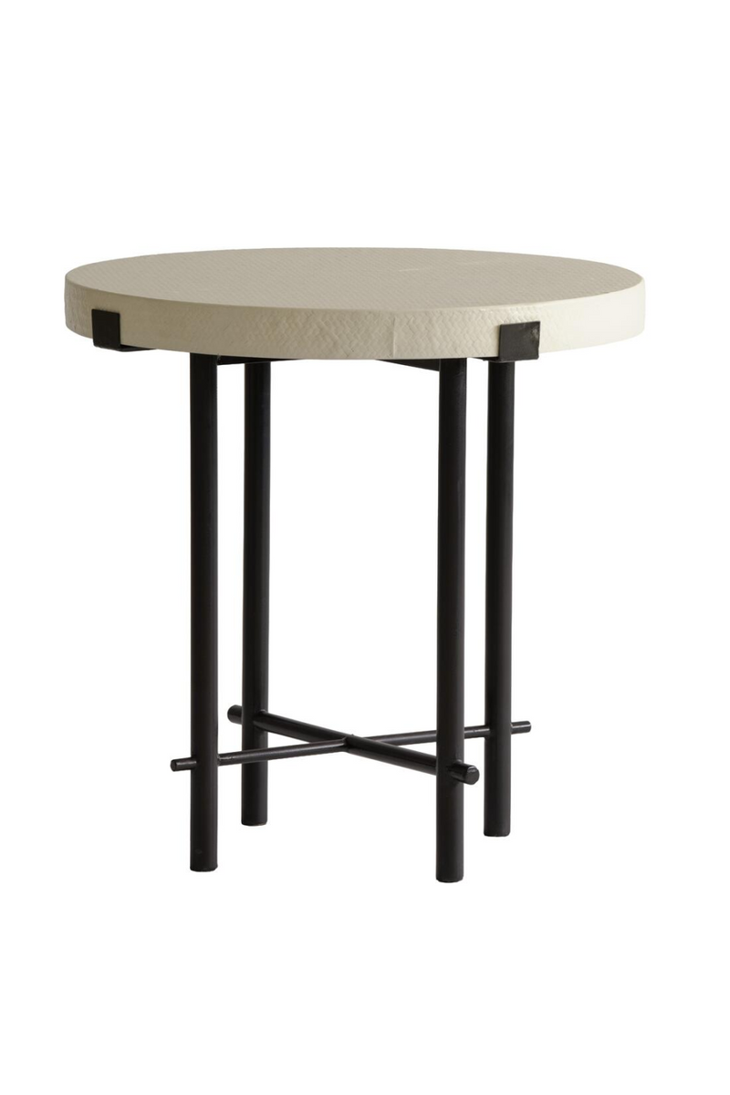 Cream Linen Side Table | Andrew Martin Hercules | Oroatrade.com