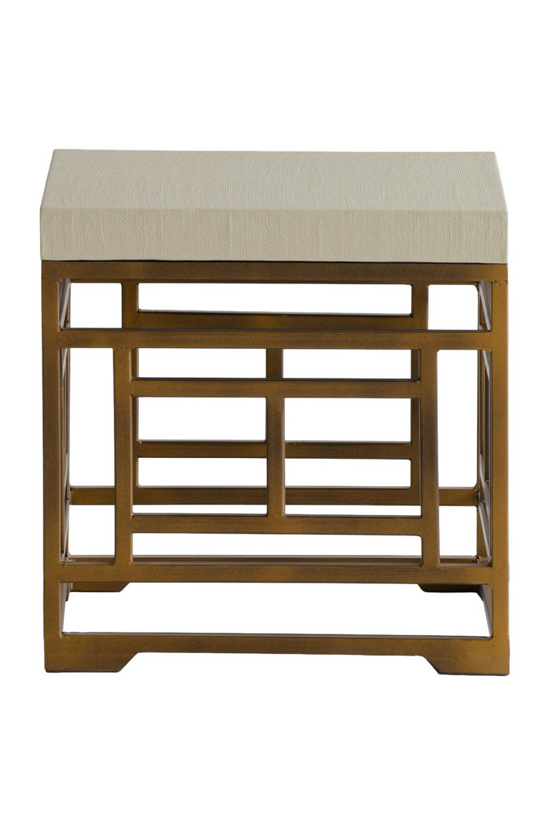 Cream Linen Brass Side Table | Andrew Martin Minerva | Oroatrade.com